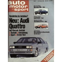 auto motor & sport Heft 4 / 25 Februar 1981 - Audi Quattro
