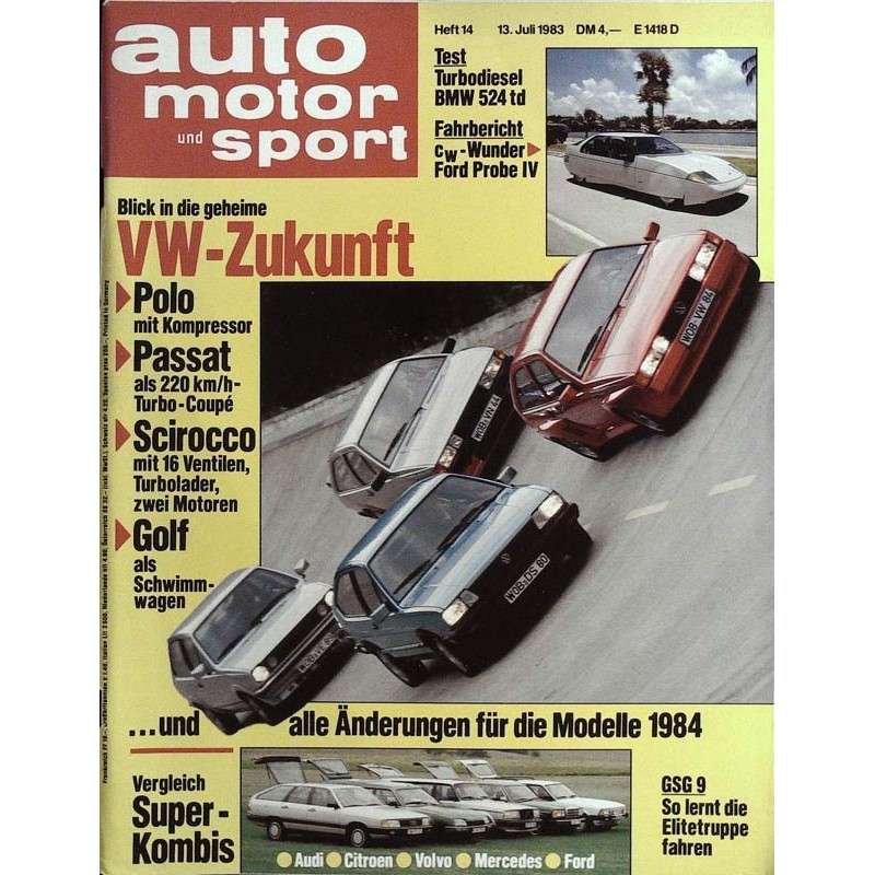 auto motor & sport Heft 14 / 13 Juli 1983 - Die VW Zukunft