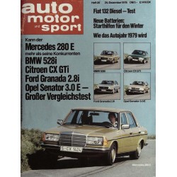 auto motor & sport Heft 26 / 20 Dezember 1978 - Mercedes 280 E
