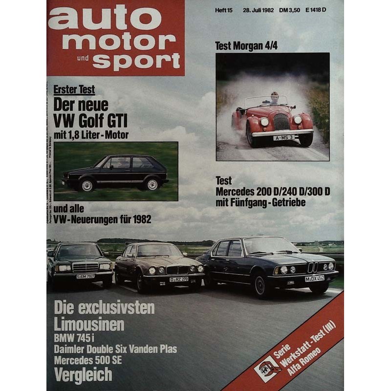 auto motor & sport Heft 15 / 28 Juli 1982 - Limousinen Vergleich