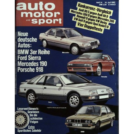 auto motor & sport Heft 14 / 14 Juli 1982 - Neue Autos