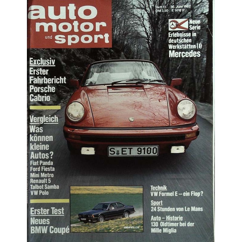 auto motor & sport Heft 13 / 30 Juni 1982 - Porsche Cabrio