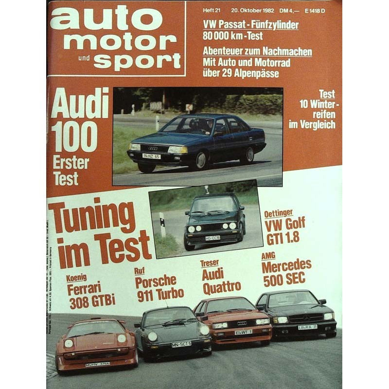 auto motor & sport Heft 21 / 20 Oktober 1982 - Tuning im Test
