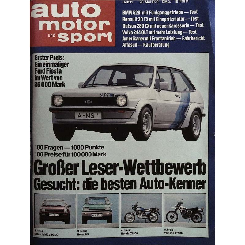 auto motor & sport Heft 11 / 23 Mai 1979 - Ford Fiesta