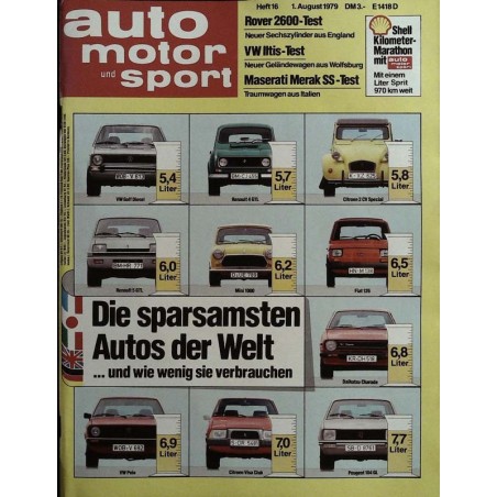 auto motor & sport Heft 16 / 1 August 1979 - Die sparsamsten