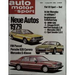 auto motor & sport Heft 1 / 3 Januar 1979 - Neue Autos