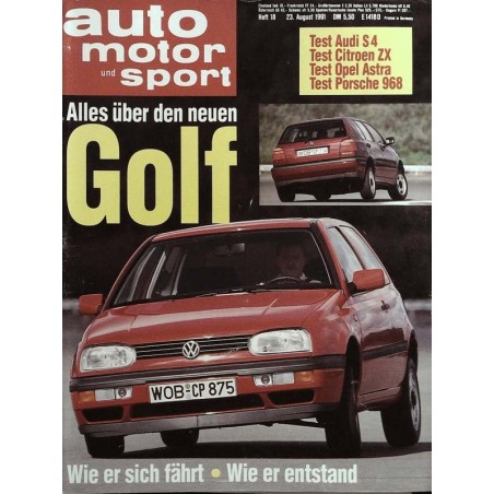 auto motor & sport Heft 18 / 23 August 1991 - VW Golf