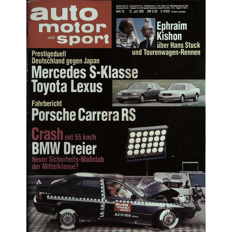 auto motor & sport Heft 15 / 12 Juli 1991 - Crash Test BMW 325i