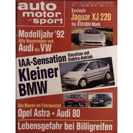 auto motor & sport Heft 17/ 9 August 1991 - Jaguar XJ 220