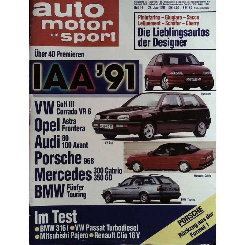 auto motor & sport Heft 14 / 28 Juni 1991 - IAA German Open